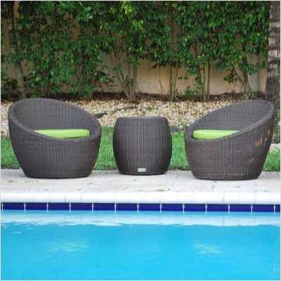 Congo Seating Set in Espresso Fabric: Natural Sunbrella
