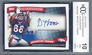 2010 topps peak performance autographs ppadt DEMARYIUS THOMAS rookie BGS BCCG 10 Graded Card