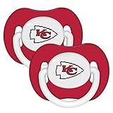 Kansas City Chiefs Red 2-pack Infant Pacifier Set - 2015 NFL Solid Color Baby Pacifiers by Baby Fana