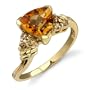 Charming and Chic 1.68 cts Trillion Cut Citrine Diamond Ring 14Kt Yellow Gold