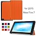 Fire 7 2015 Case - NEWSTYLE Ultra Slim Shell Lightweight Tri-fold Stand Cover for Amazon Fire 7 Inch Tablet(5th Generation 2015 release ONLY), Orange