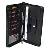 Swiss Bags Zippered Travel Wallet and Passport Case Black Comes in a Gift Bag Measures 9 x 5 x 1