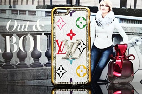 Funny® iPhone 6 / 6S 4.7 inch Luxury Bling Crystal Rhinestones Hard PC Snap On Back Case Cover ( Brown Plaid Grid design)