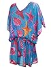 Short Kaftan Caftan Blue Printed Lounger Wear Beach Coverup Tunic Top One Size