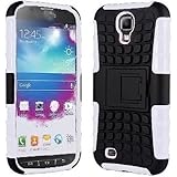 Galaxy s4 Case, Galaxy s4 Armor cases- Tough Armorbox Dual Layer Hybrid Hard/Soft Protective Case by Cable and Case - White Armor Case