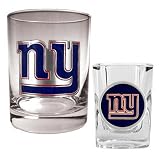 New York Giants 2 Piece Rocks and Shot Glass Set