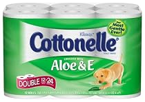 Kleenex Cottonelle Aloe & E Double Toilet Paper, 260-Sheet Double Rolls, 12-Count Packs (Pack of 4)