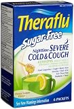 Search : Theraflu Sugar Free Nighttime Severe Cold & Cough, Lemon Flavor, 6-Count Packets (Pack of 2)