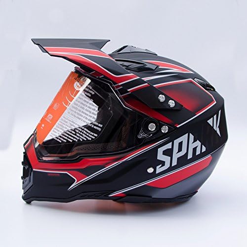 Aza2 DOT Dirt Bike ATV Motocross Helmet Tk0044 (Red, Large)