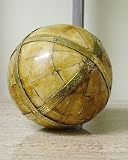 Wooden Decorative Ball with Brass Strap (4 inch)