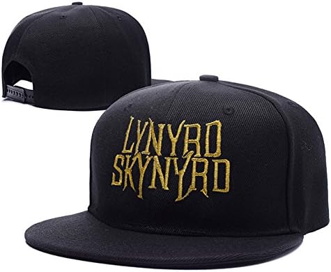 Lynyrd Skynyrd Rock Band Logo Adjustable Snapback Embroidery Hats Caps - Black/Gold