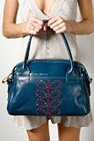 Orla Kiely - Women's Handstitched Stem Leather Zip Holdall (Ink)