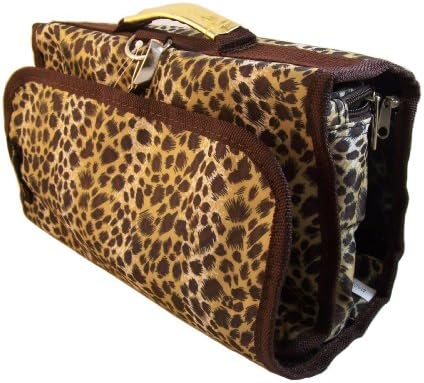 Leopard Print Hanging Folding Cosmetic Roll up Bag