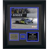 Jimmie Johnson - The Jim Stewart 400 - Autographed 8x10 Framed Photo with Race-Winning Tire Piece
