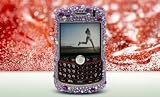 SPARKLING PURPLE HEART DIAMOND FULL DIAMOND RHINESTONE SNAP ON HARD SKIN FACEPLATE PHONE SHIELD BLING COVER CASE FOR BLACKBERRY CURVE 8300 8310 8330
