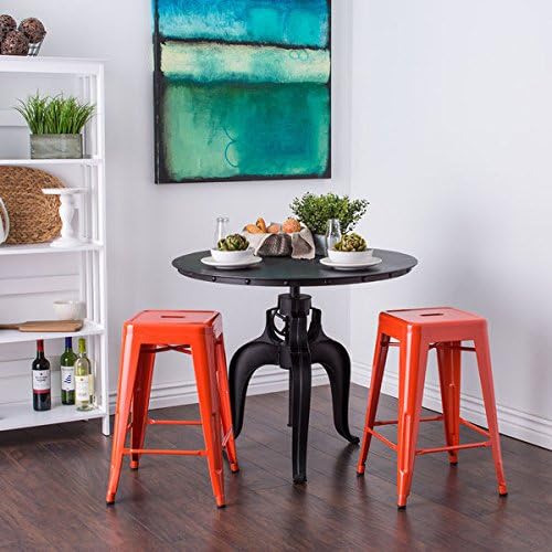 Tabouret 24-inch Tangerine Metal Counter Stools (Set of 2)