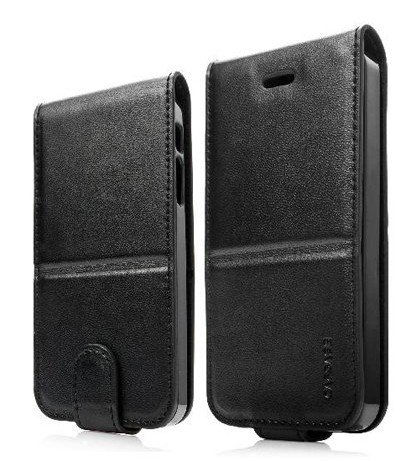 CAPDASE 日本正規品 iPhone5 Folder Case Upper Classic, Black フォルダーケース アッパー・クラシック, ブラック たて開き フリップタイプ ケース (スタンド機能つき) FCIH5-UC11