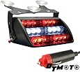 DT MOTO&trade; Red White 18x LED Firefighter EMS Personal Vehicle Emergency Dash Warning Light - 1 unit