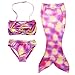 Owone Box Girls 3 Pcs Swimmable Mermaid Tail Bikini Bathing Swimsuit Swimwear