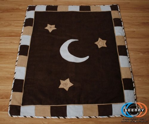 GEENNY Designs Brown Blue Star & Moon 13-PCS CRIB BEDDING SET GEENNY Designs Brown Blue Star & Moon 13-PCS CRIB BEDDING SET