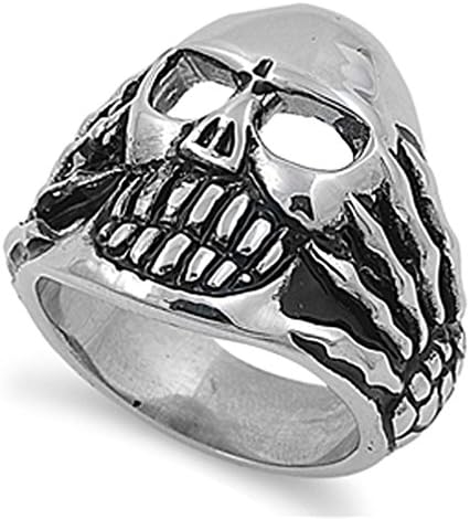 Pink Cookie Skull Head Stainless Steel Ring Sizes 9-15