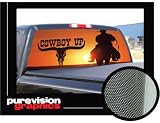 COWBOY UP 22 x 65 -Rear Window Graphic- vinyl decal truck gift