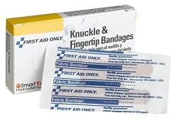 First Aid Only Knuckle (5) & Large Fingertip (5) Fabric Bandage, 10-Count Boxes (Pack of 10)