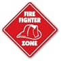 FIREFIGHTER ZONE- Sign - fireman fire man fighter gift