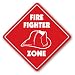 FIREFIGHTER ZONE- Sign - fireman fire man fighter gift