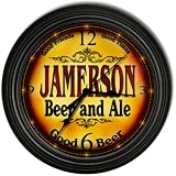 JAMERSON 'S Beer and Ale Cascading Pub Wall Clock