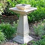 solar fountains for bird baths-Smart Solar Richmond 2-Tier Solar Bird Bath Fountain - 29592M01