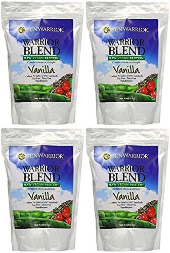 (4 PACK) - Sunwarrior Blend Raw Vegan Powder - Vanilla Flavour | 1kg | 4 PACK - SUPER SAVER - SAVE MONEY