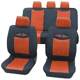 Zoom Produkt-Bild: Cartrend 79-3420-02 Sitzbezug Komplett-Set"Tattoo", rot , mit Dokunaht, Seitenairbag geeignet