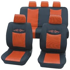 Cartrend 79-3420-02 Sitzbezug Komplett-Set"Tattoo", rot , mit Dokunaht, Seitenairbag geeignet