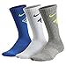 Nike New 3 Pack Boys' Graphic Cotton Cushioned Crew Socks Multi Color Youth Small