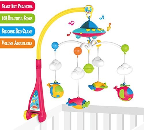 YoYoLuckman Musical Crib Mobile Cartoon Plane, UFO