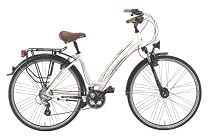 Ruhrwerk Damen Fahrrad (622 mm) Trekking Alu Gaze 24-Gang Shimano Acera Kettenschaltung, gefedert mit Nabendynamo, tokio-white matt, 45 cm, 28 Zoll, 68214