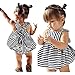 Gotd Baby Girls Sunsuit Outfit Stripe Backless Dress + Brief Infant Clothes (9M, Navy)