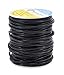 Round Cowhide Genuine Black Leather Cord for Jewelry Making Kumihimo Leather Rope Spool - Black Leather String Lace - 20 Yds 3mm Leather Cording Mandala Crafts