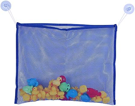 Rated Baby Toddler Bath Tub Toys Organizer By Emon- Large Storage Bag for Toys Even as a Shower Caddy and 2 Extra Strong Suction Cups Mold Free Playtime(Blue)