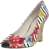 Nine West Women’s Ampedup Wedge Pump,Dark Red Multi Fabric,9 M US
