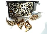 Acrylic Fashion Bangle Animal Print Bracelet & Earring Gift Set with Bag & Compact