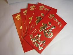 Chinese Lucky Fortune Red Money Holder Envelope - 6 Pk