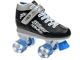 Blazer Black and Blue Boots with Light Up Wheels Model 1369 Roller Derby Boys Mens Girls Ladies Womens Kids Childrens Youth Quad Beginner Roller Skates