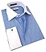 Labiyeur Men's Slim Fit French Cuff Striped Dress Shirt