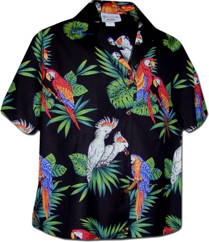Pacific Legend Womens Parrots Hawaiian Shirt
