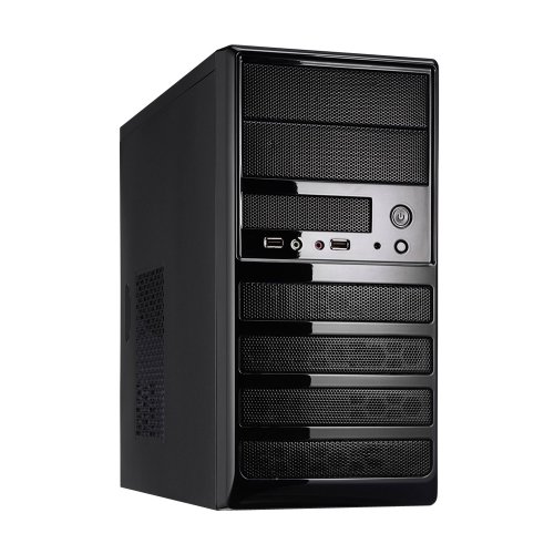 JCP CM-431 Mini Tower PC Geh&auml;use externe Micro ATX (2x 5,25 externe HDD, 1x 3,5 interne HDD, USB 2.0) schwarz