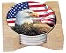 CounterArt Eagle and Flag Design Absorbent Coasters in Wooden Holder, Set of 4
