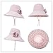 Bucket Boonie Cord Fishing Beach Cap Summer Sun Hat Wide Brim for Women UPF50+ Pink
