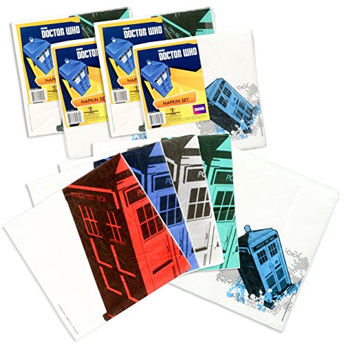 Doctor Who Party Napkins Set - 4 Pack Tardis Prints - Party Like the Doctor